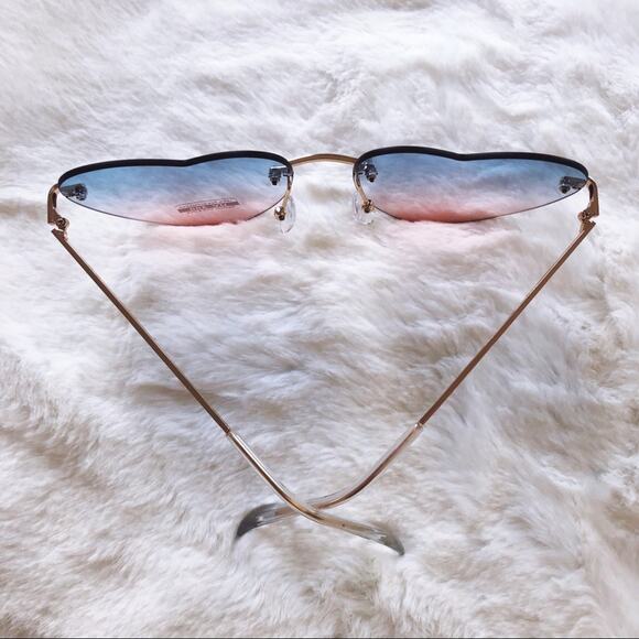 Miley Blue & Pink Gradient Heart Sunglasses - Picture 8 of 10